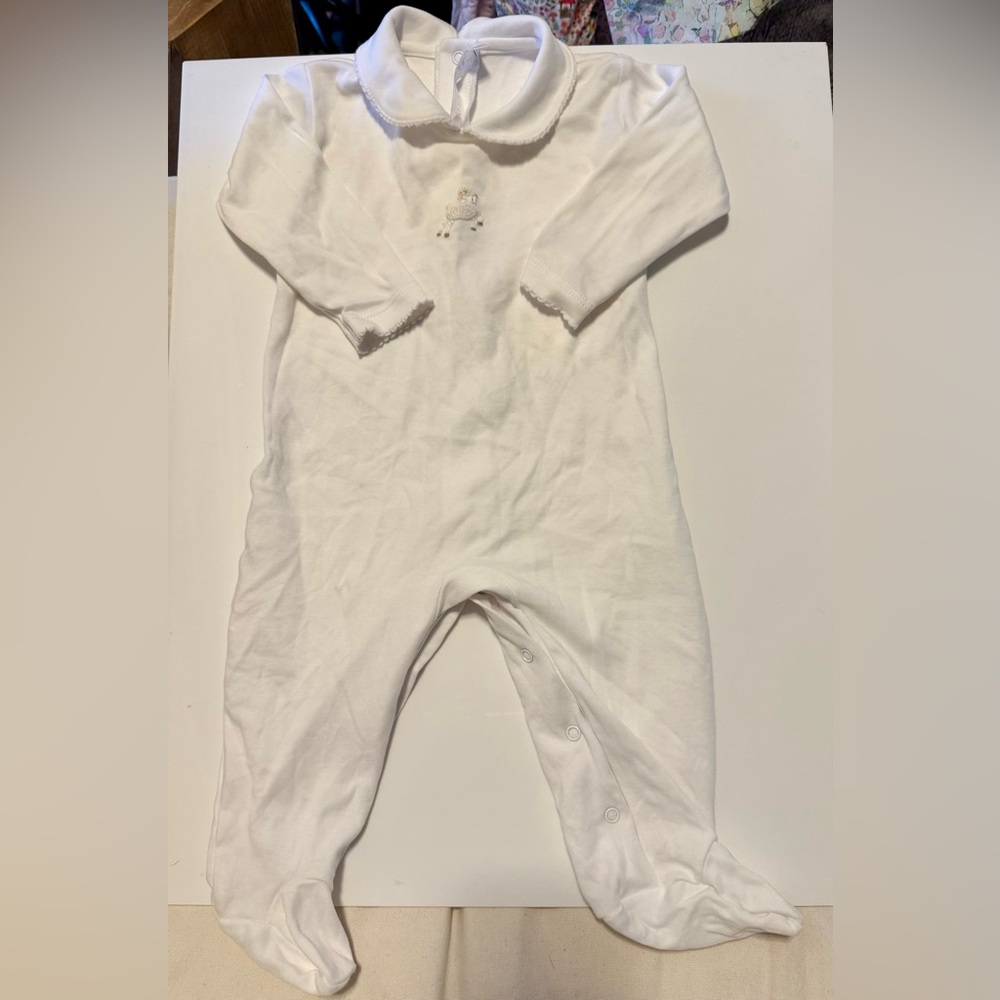 Soft White Baby Footie